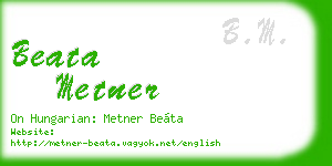 beata metner business card