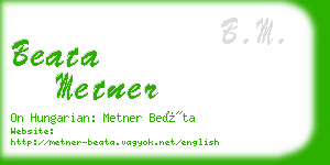 beata metner business card